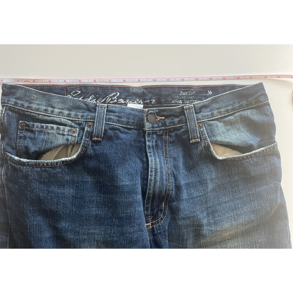 Eddie Bauer Men's Size 36W x 30L Bootcut Jeans Medium Wash 100% Cotton - Picture 8 of 9